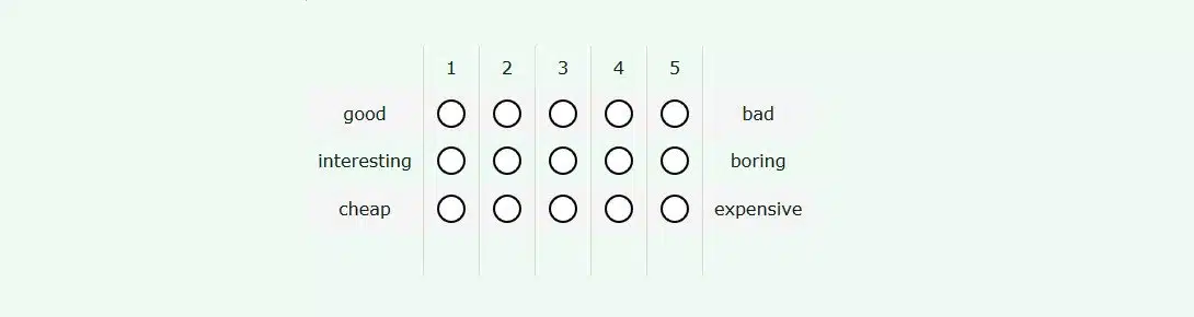 Semantic scale in online surveys