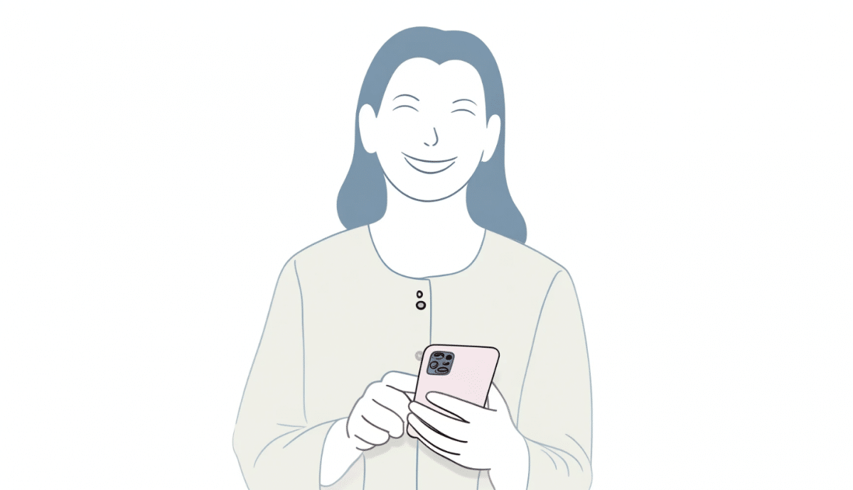satisfied customer with a phone