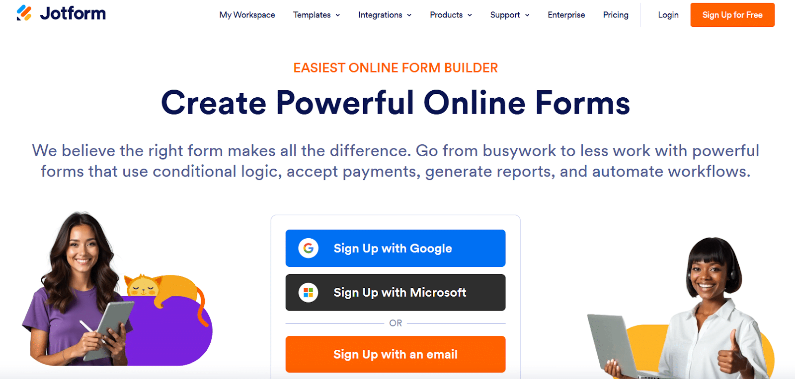 Jotform homepage
