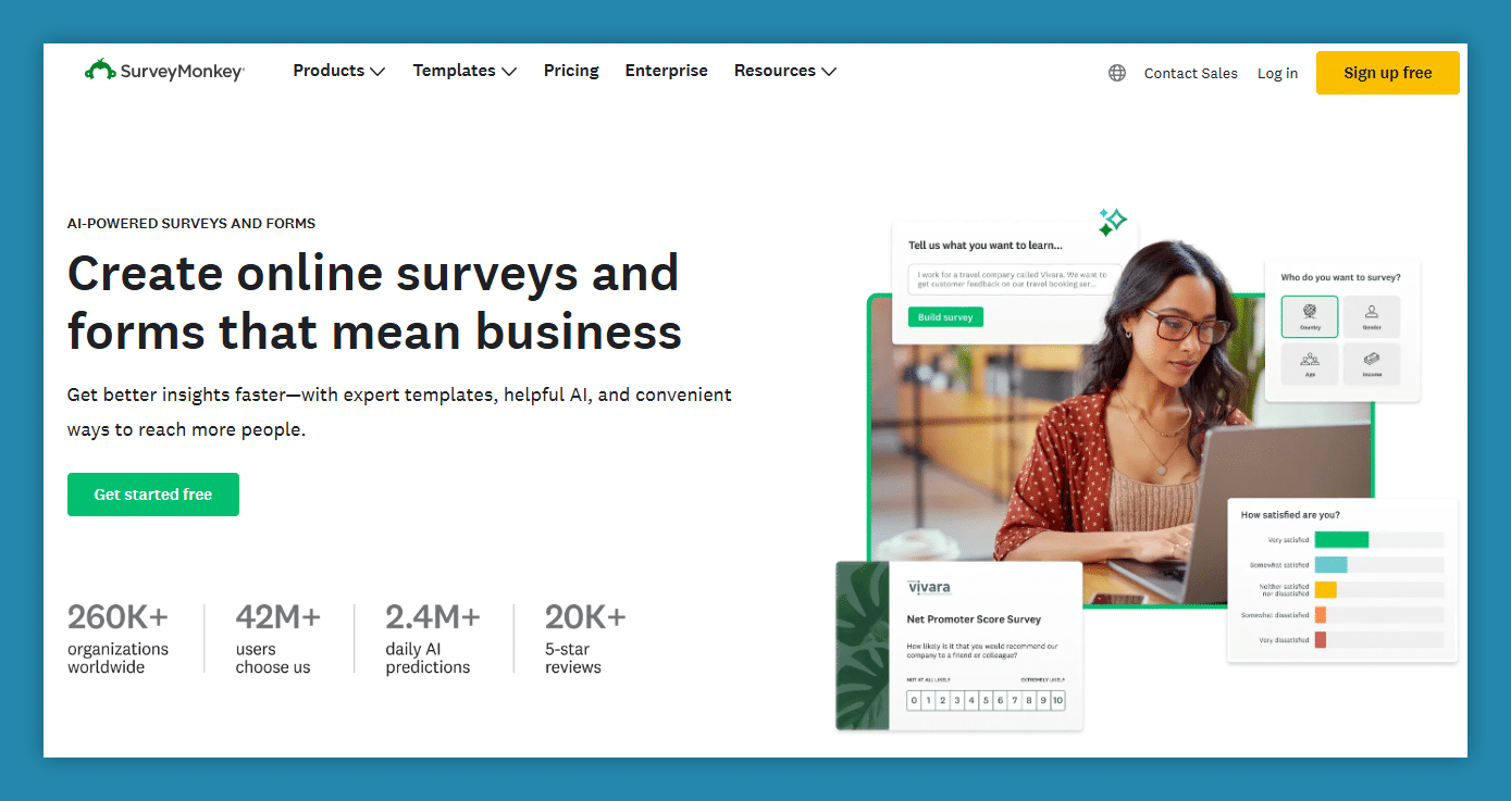 Surveymonkey website