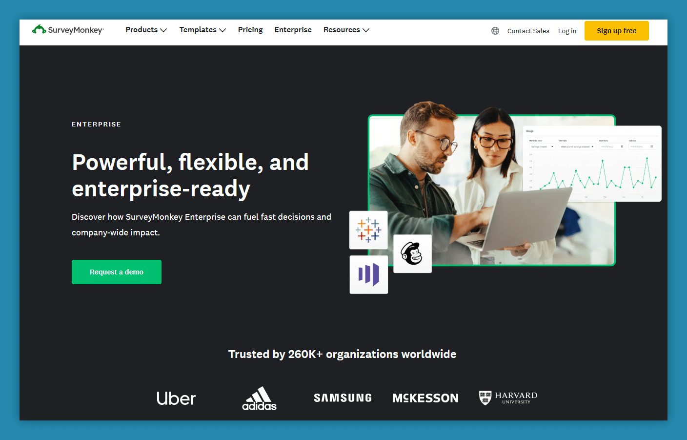 Enterprise survey software example: SurveyMonkey