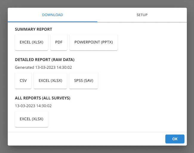 Export data